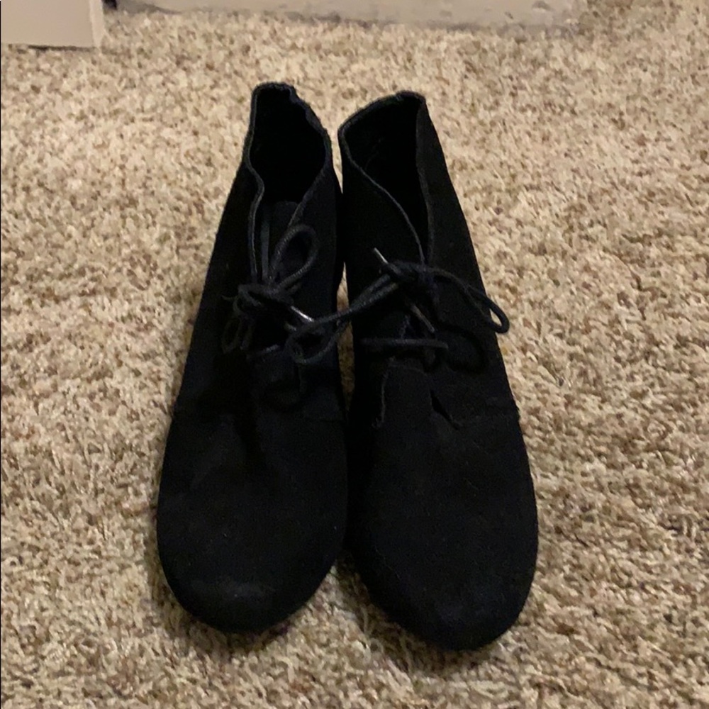 Suede Wedge Ankle Booties
